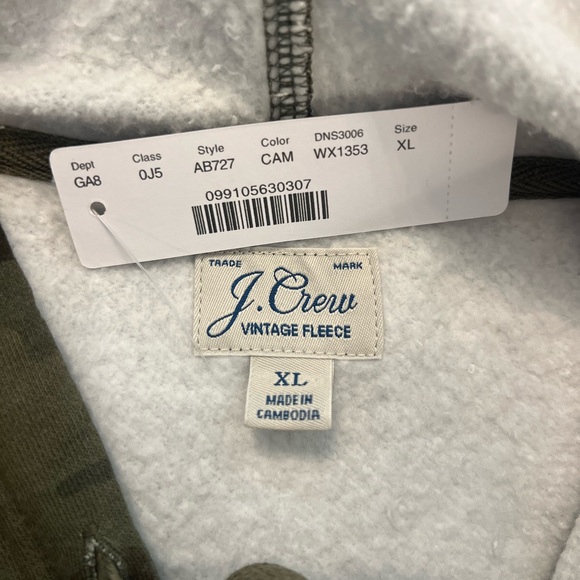 J.Crew Fleece Camo Hoodie - Picture 4 of 5